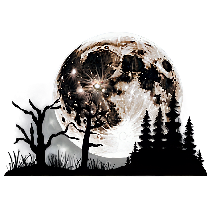 Full Moon Wildlife Scene Png 05242024 PNG Image