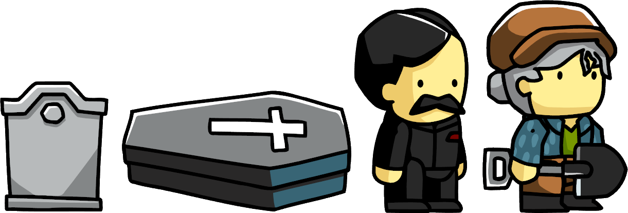 Funeral Scene Cartoon Characters PNG Image