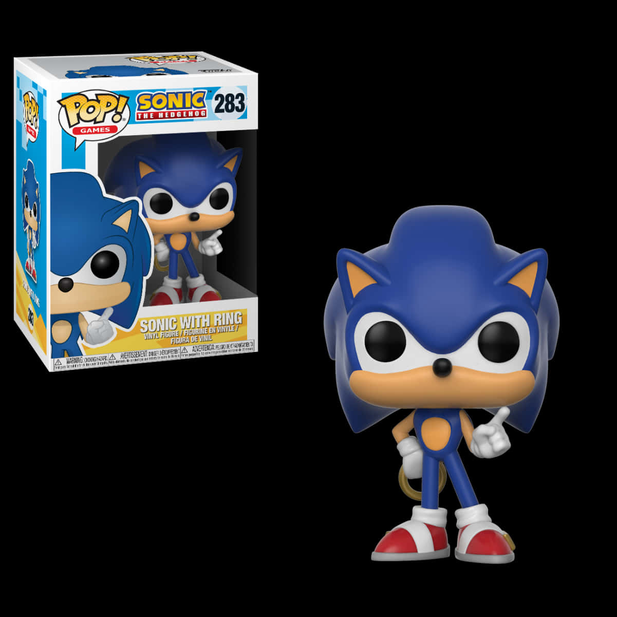 Funko Pop Sonicwith Ring Figure PNG Image