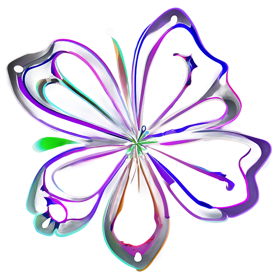 Funky Flower Outline Design Png Tdf48 PNG Image