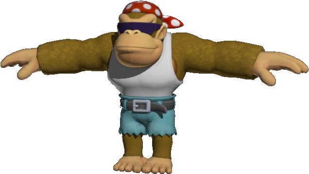 Funky Kong3 D Model PNG Image