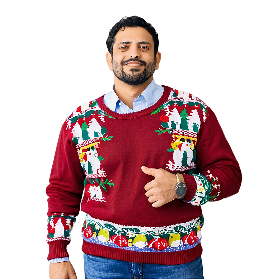 Funny Ugly Christmas Sweater Png 06122024 PNG Image