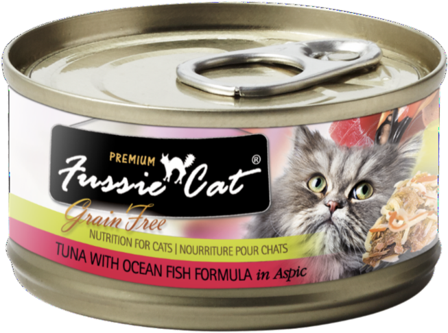 Fussie Cat Tuna Ocean Fish Cat Food Can PNG Image