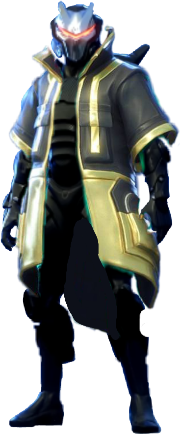 Futuristic Armored Character Pose PNG Image