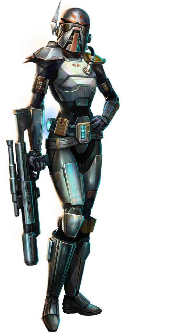 Futuristic Armored Hunter PNG Image