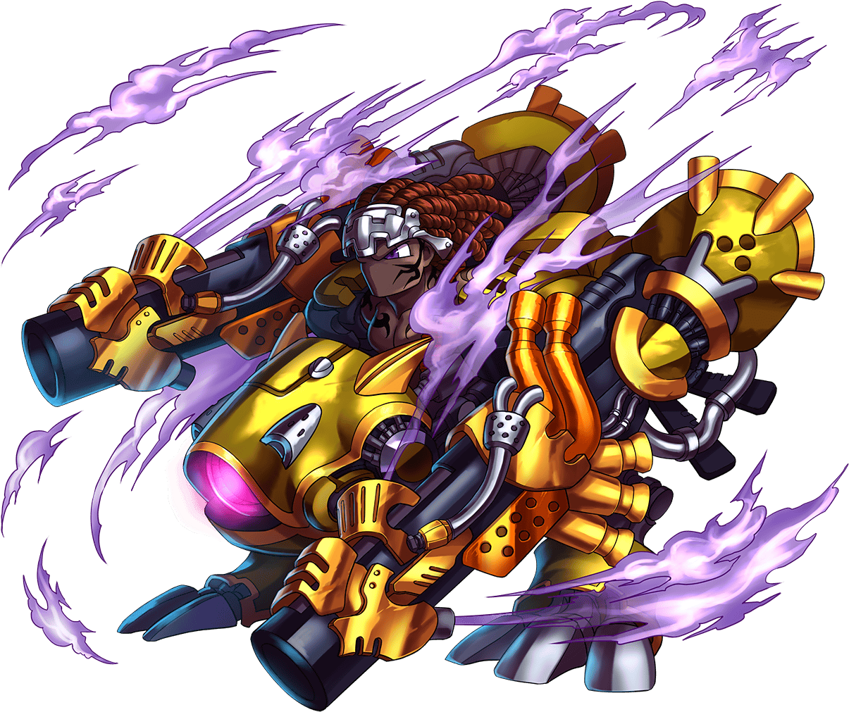 Futuristic Armored Warrior Energy Blaze PNG Image