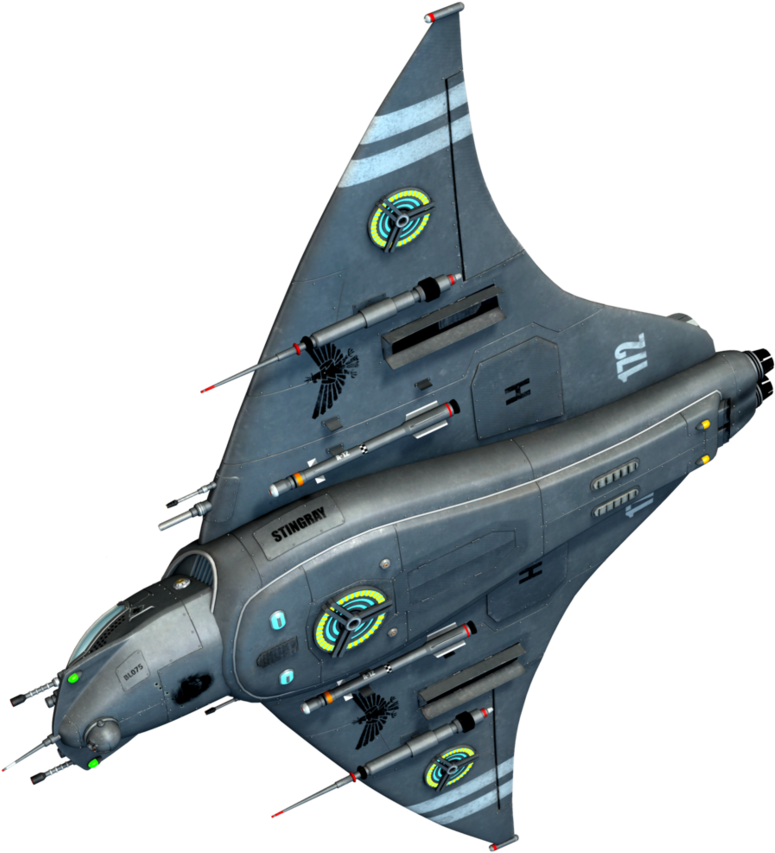 Futuristic Combat Jet Design PNG Image