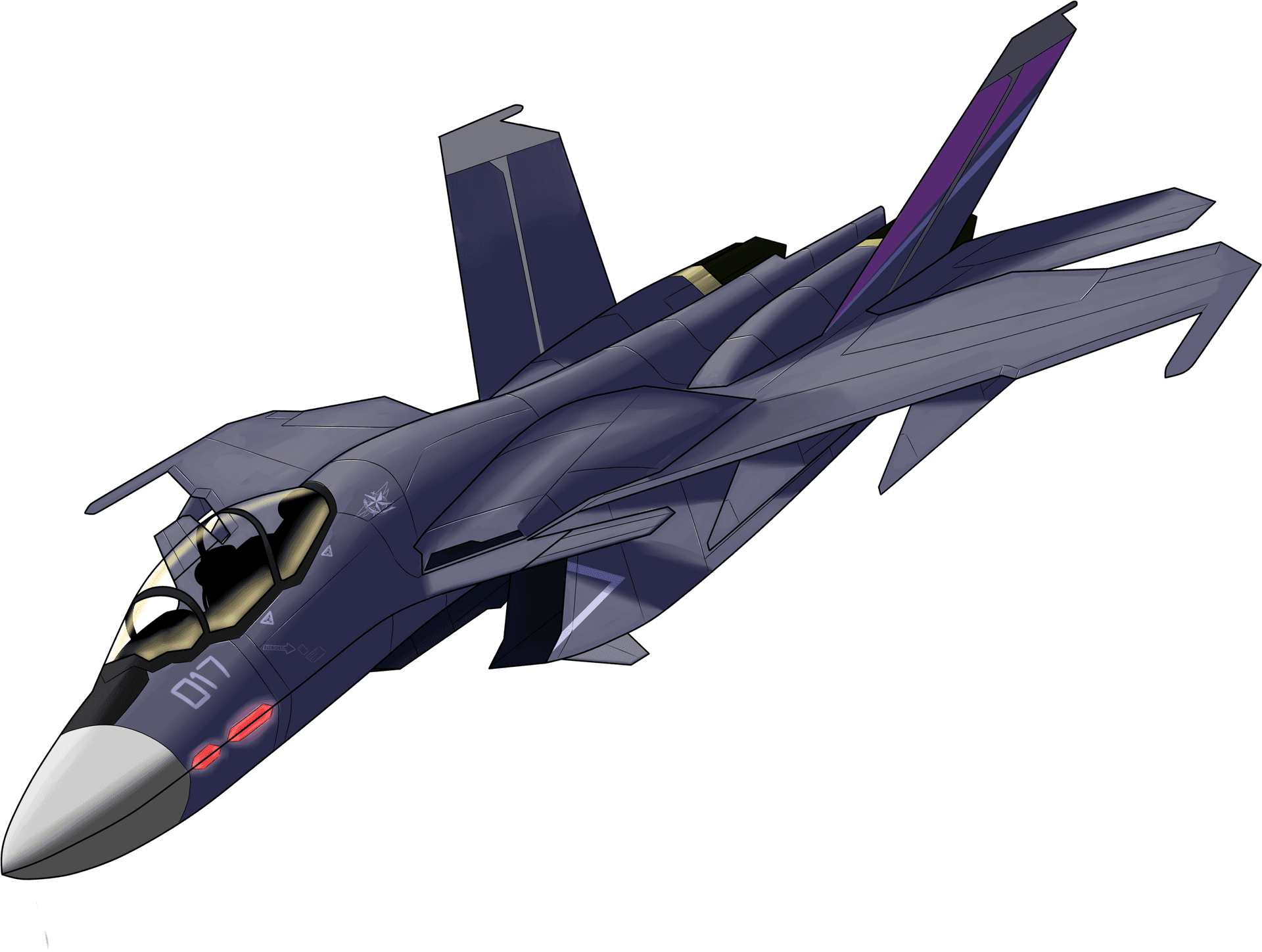 Futuristic Combat Jet Illustration PNG Image