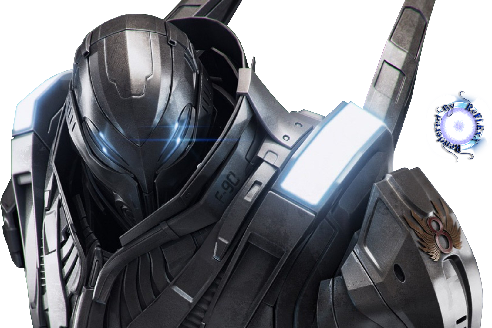 Futuristic Cyborg Portrait PNG Image