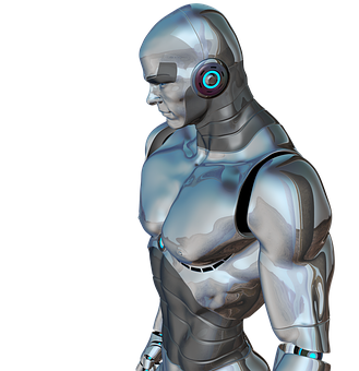 Futuristic Cyborg Profile PNG Image