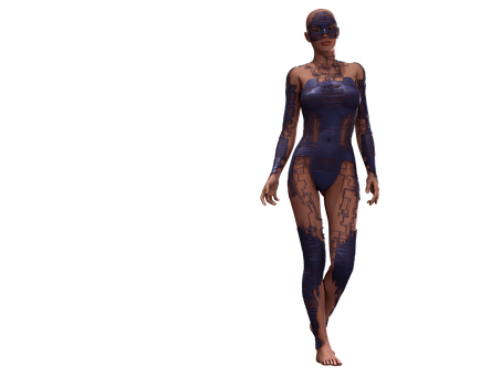 Futuristic Cyborg Woman Concept PNG Image