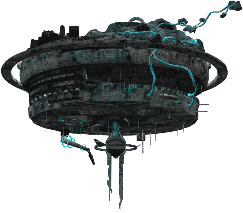 Futuristic Dystopian Spaceship PNG Image