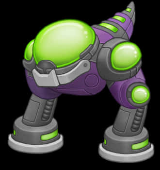 Futuristic Green Energy Monster PNG Image