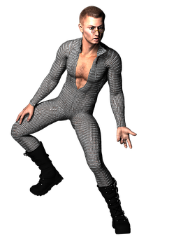 Futuristic Modelin Motion PNG Image