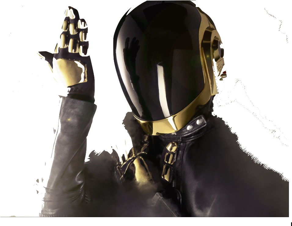 Futuristic Punk Helmet Gesture PNG Image