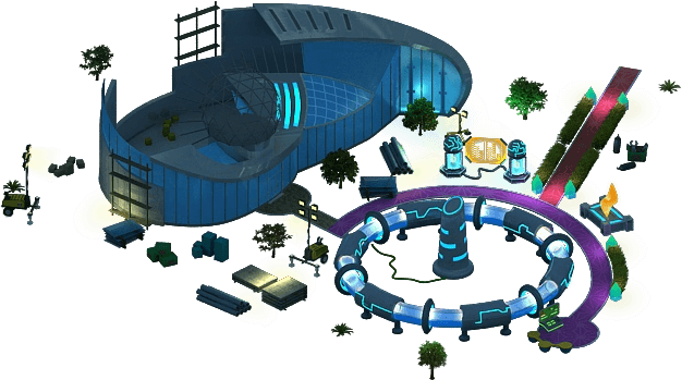 Futuristic Research Facility Illustration PNG Image