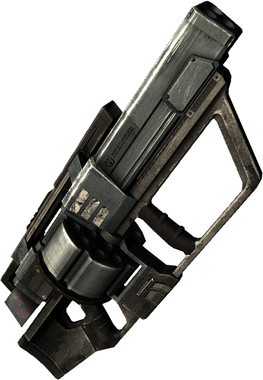 Futuristic Revolver Weapon Design PNG Image