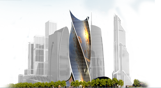 Futuristic Skyscraper Night Illumination PNG Image