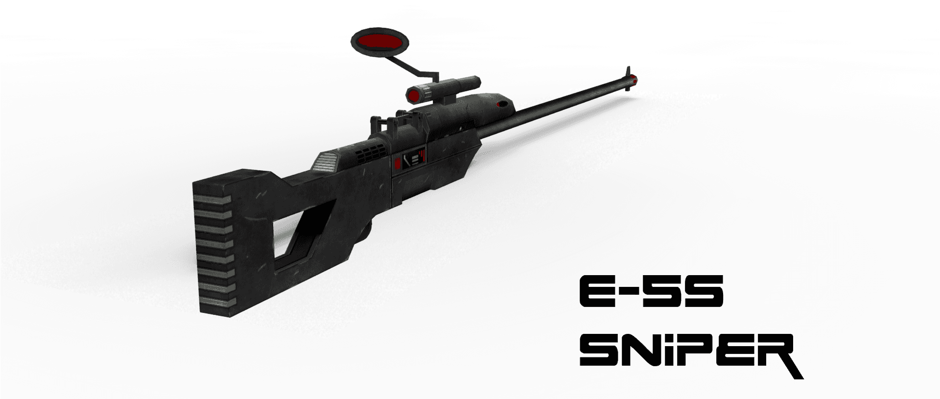 Futuristic Sniper Rifle3 D Model PNG Image