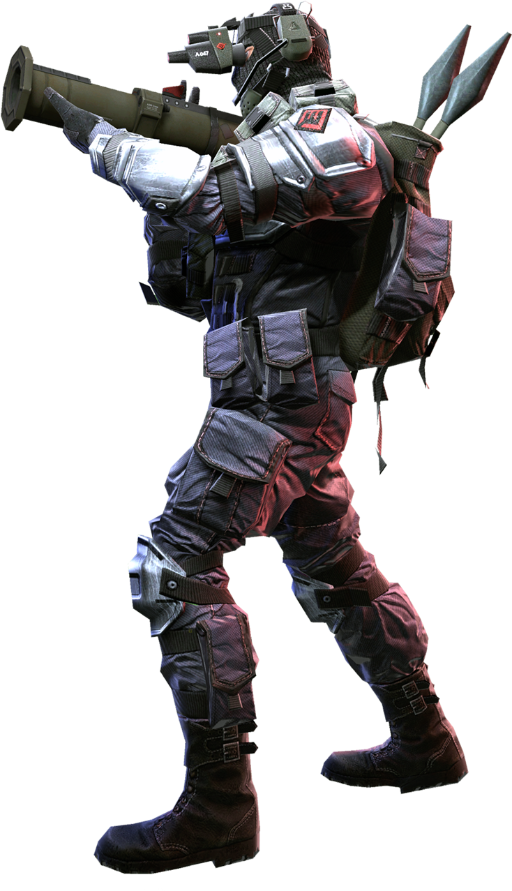 Futuristic Soldier With Rocket Launcher PNG Image