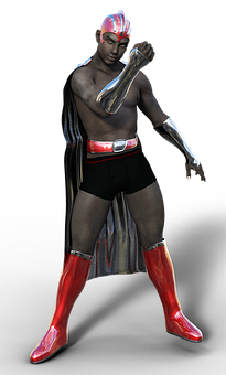 Futuristic Warrior Pose PNG Image