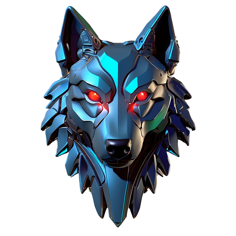 Futuristic Wolf Head Technology Png Mtf PNG Image