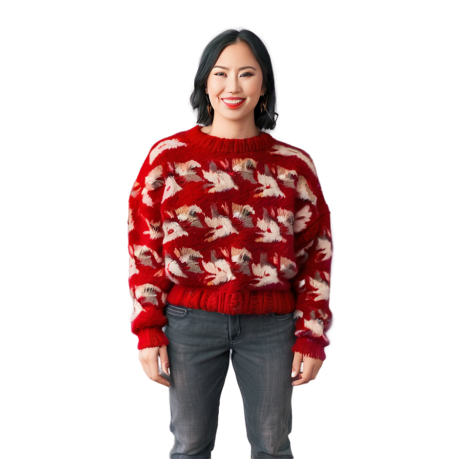 Fuzzy Red Sweater Png Cse PNG Image