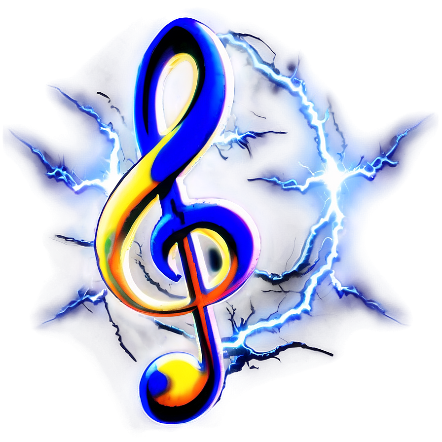 G Clef With Lightning Effects Png Pab PNG Image