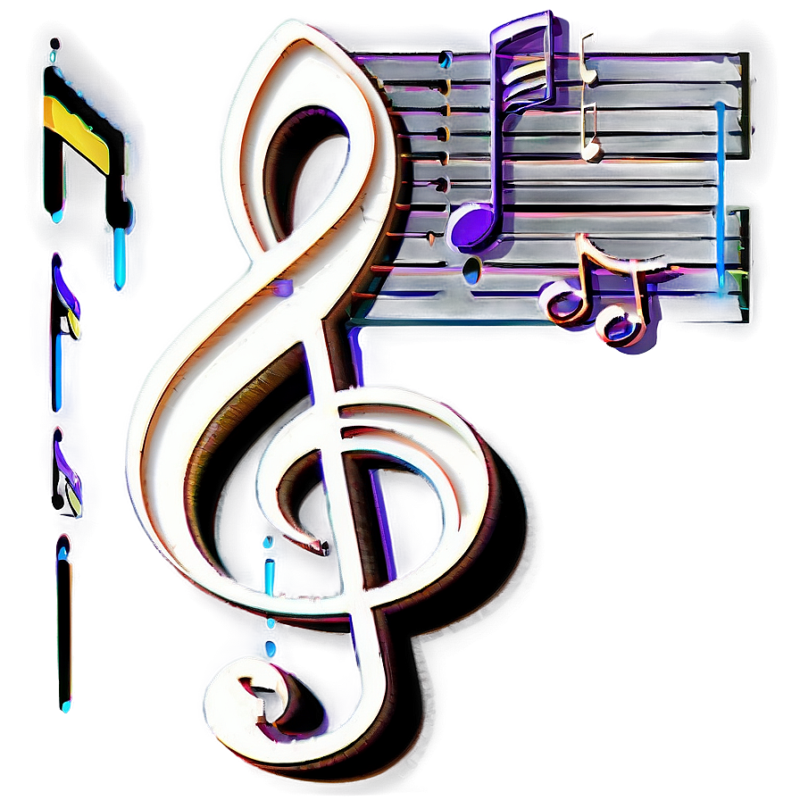 G Clef With Notes Png Onq PNG Image