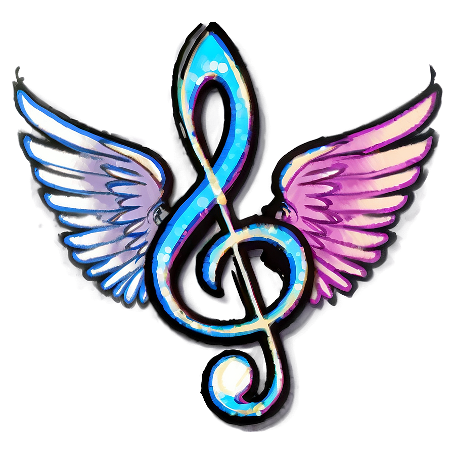 G Clef With Wings Png Qcs PNG Image