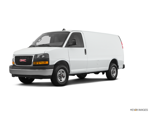 G M C White Cargo Van PNG Image