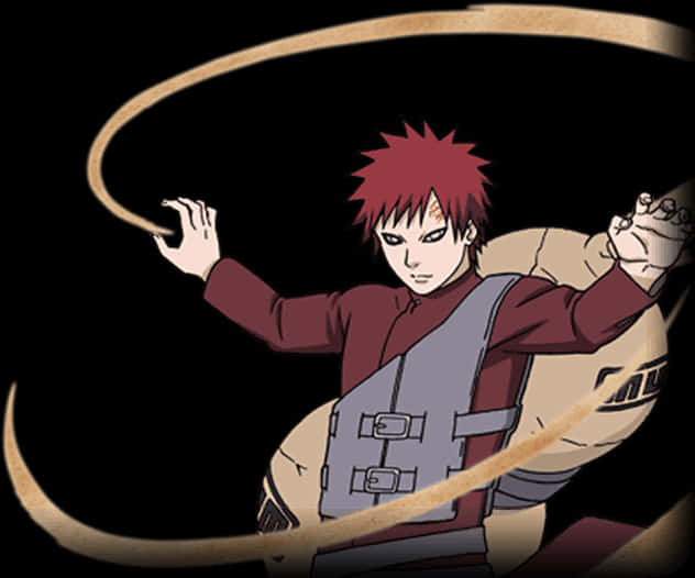 Gaara Sand Control Anime Character PNG Image