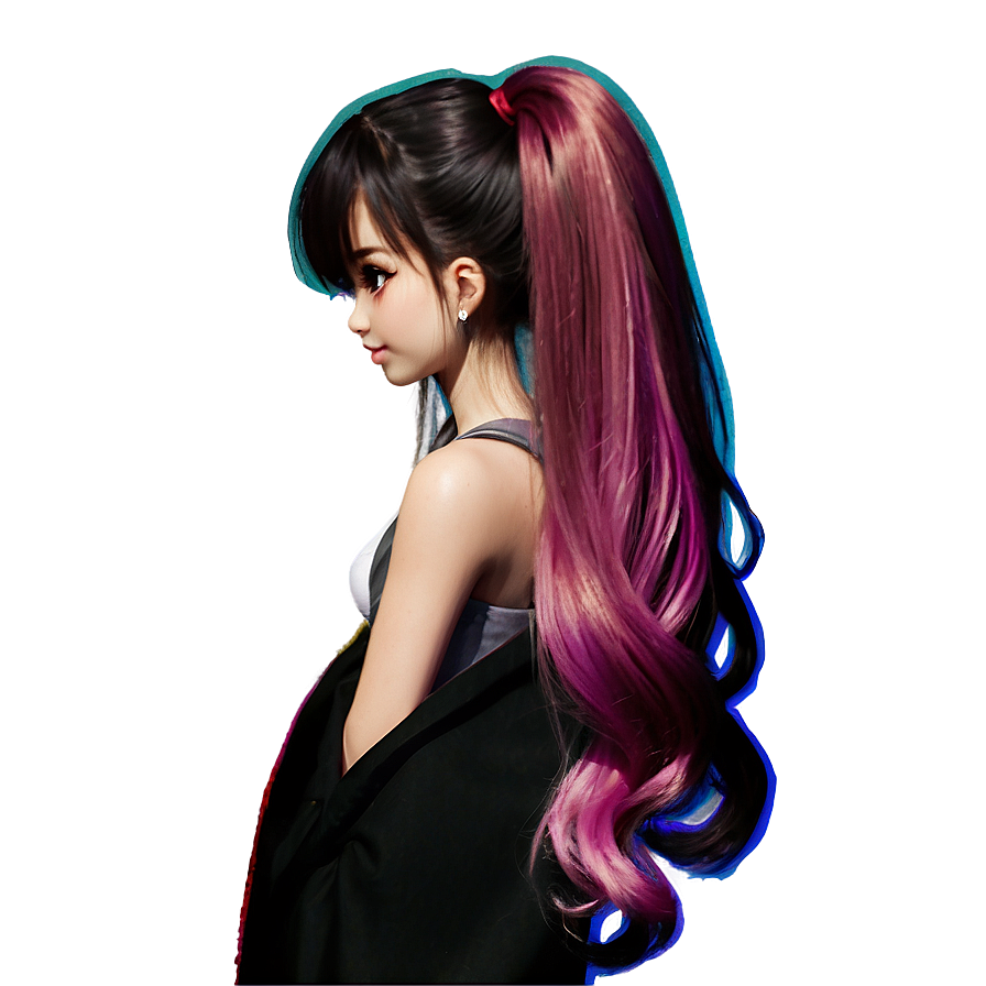 Gacha Hair Ponytail Png 06212024 PNG Image