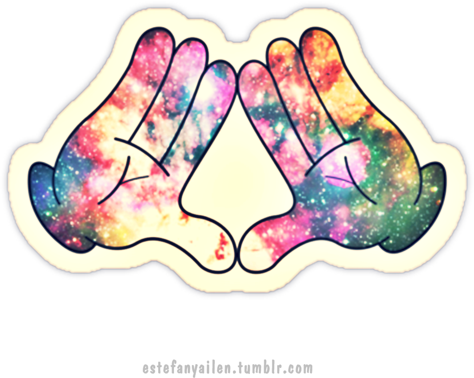 Galactic Peace Hand Sign PNG Image