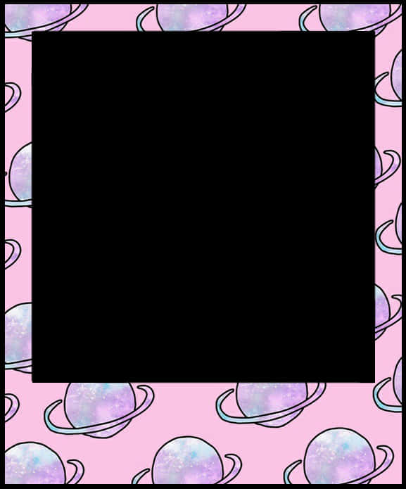 Galactic Polaroid Frame PNG Image