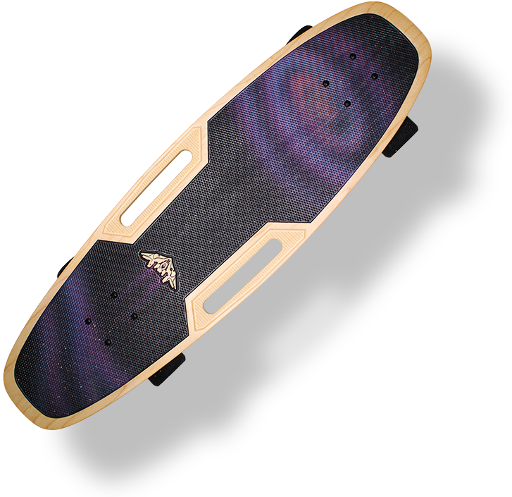 Galaxy Design Longboard Deck PNG Image