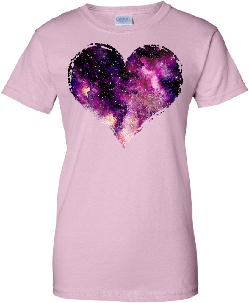 Galaxy Heart Print T Shirt PNG Image