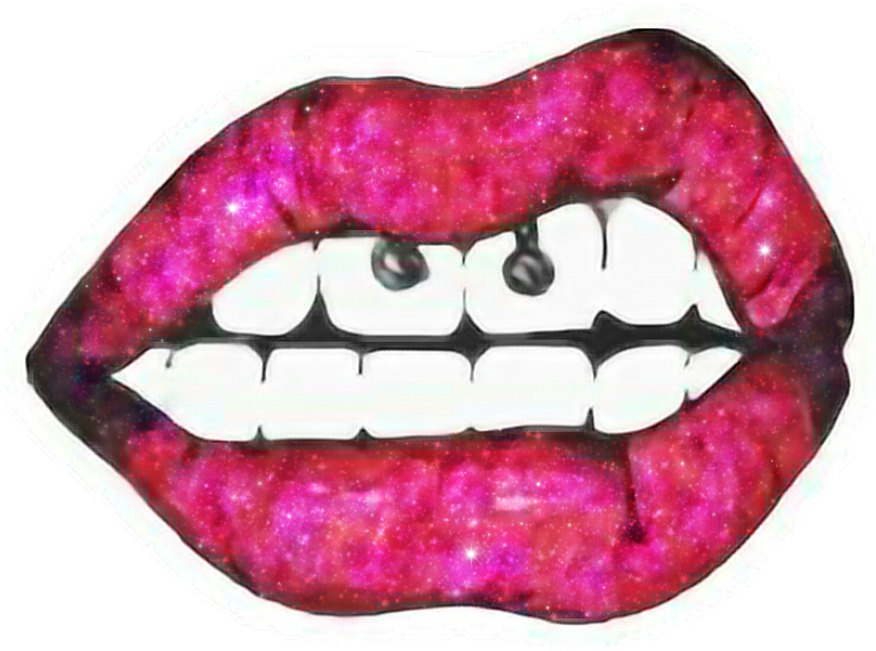 Galaxy_ Lip_ Piercing_ Sticker PNG Image