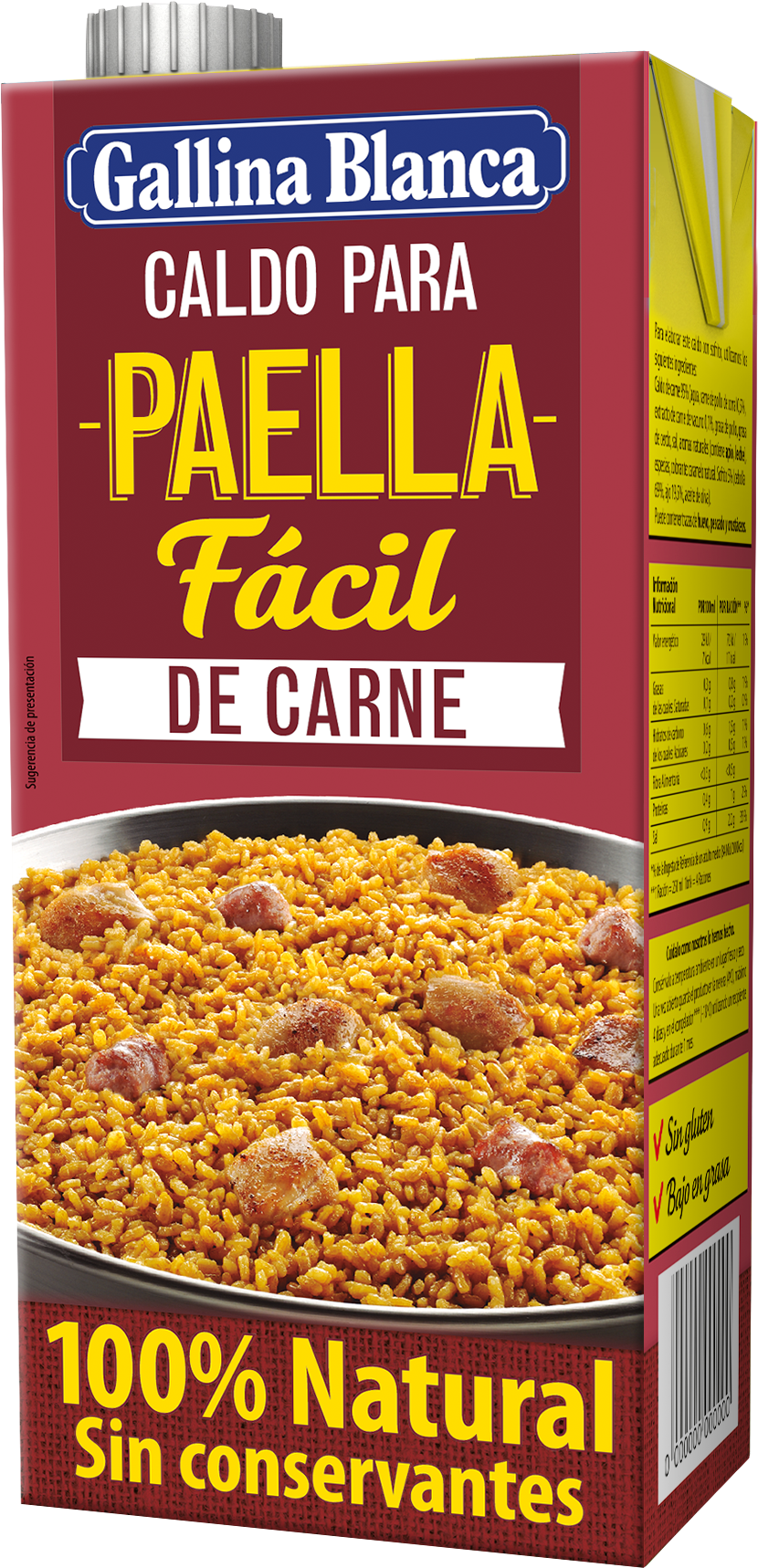 Gallina Blanca Paella Broth Packaging PNG Image