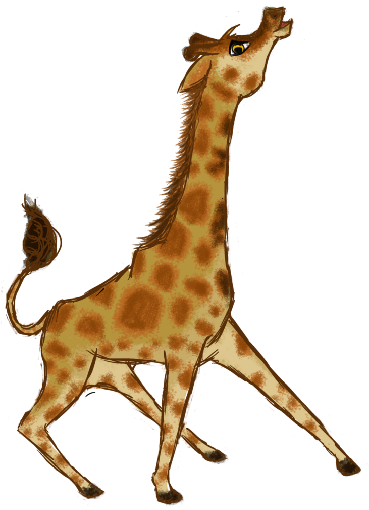 Galloping Giraffe Illustration PNG Image