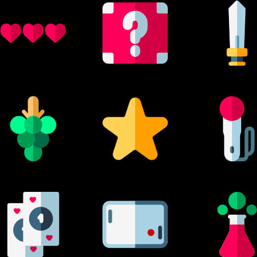 Game Icons Collection PNG Image