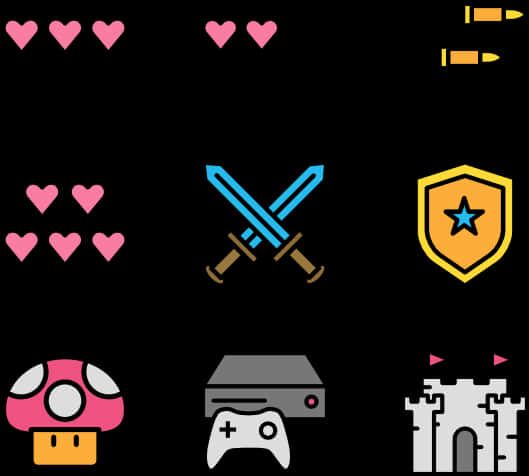 Game Interface Icons Set PNG Image