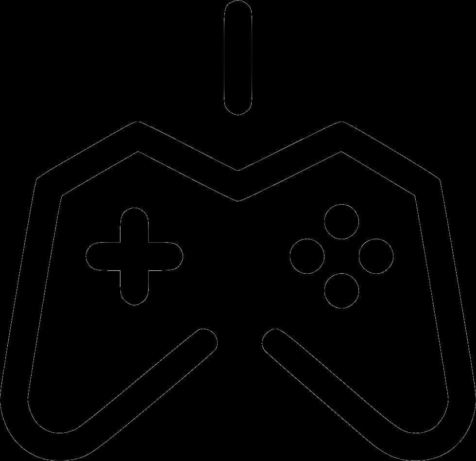 Gamer Controller Logo Outline PNG Image