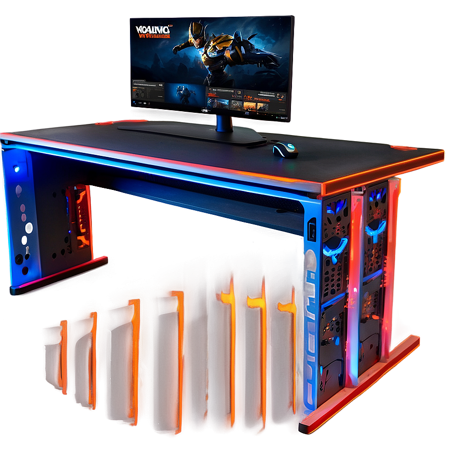 Gaming Desk With Cable Management Png 54 PNG Image