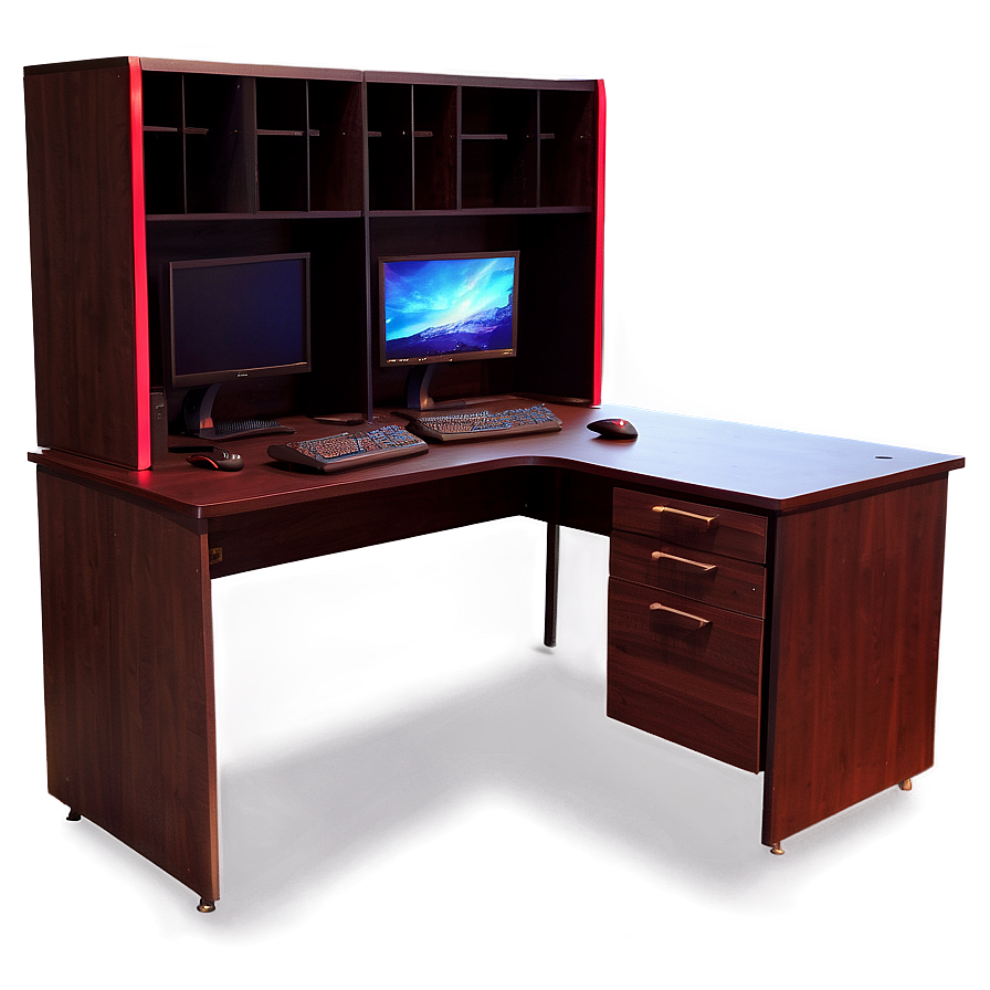 Gaming Desk With Hutch Png Bjb PNG Image