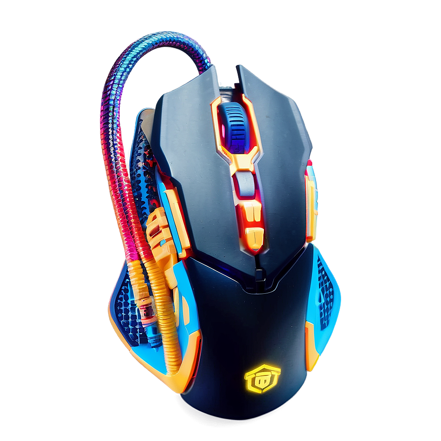 Gaming Mouse With Braided Cable Png Qcx PNG Image