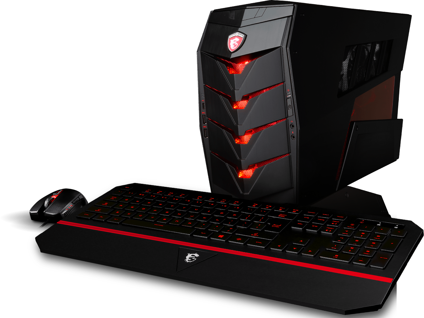 Gaming P C Setup Red Black PNG Image