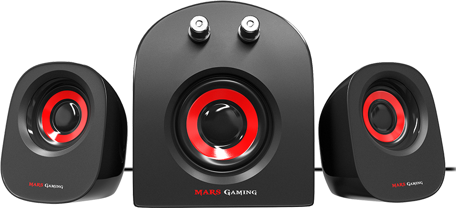 Gaming Speaker Set Red Black PNG Image