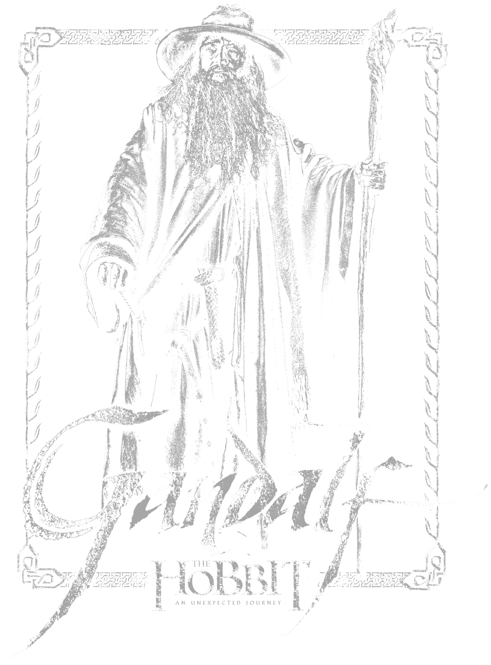 Gandalf The Hobbit Sketch Art PNG Image