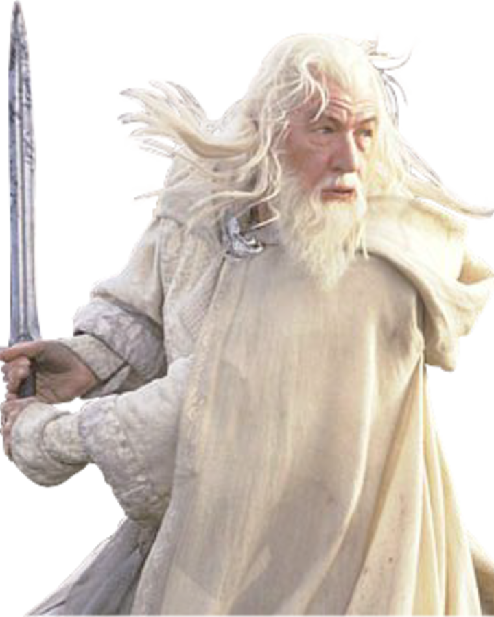 Gandalfthe White Wielding Sword PNG Image